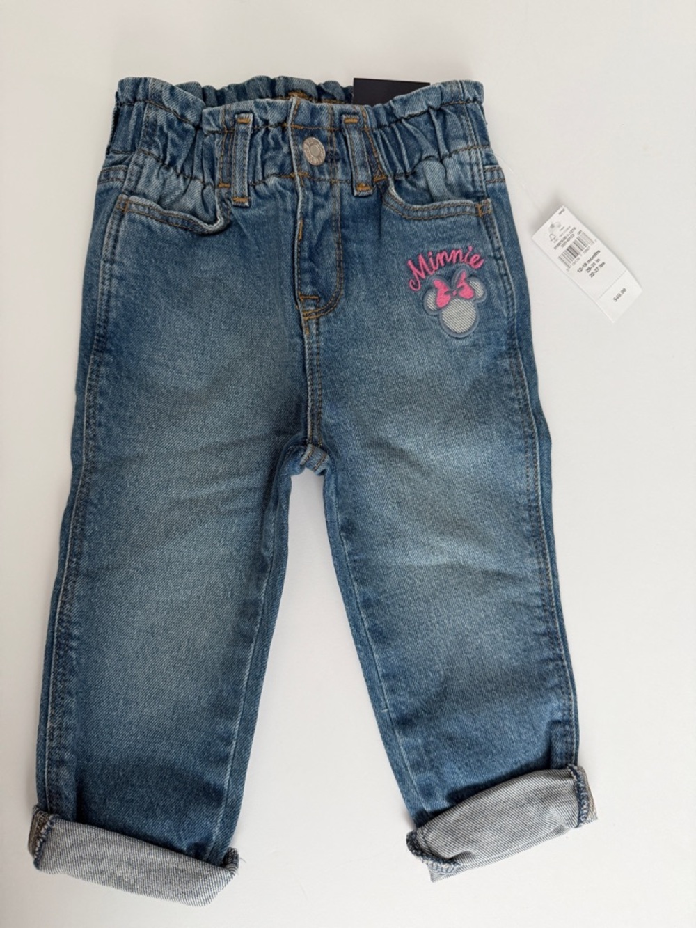 Gap x Disney Baby Girl Minnie Mouse Jeans Paperbag Mom Jeans NWT